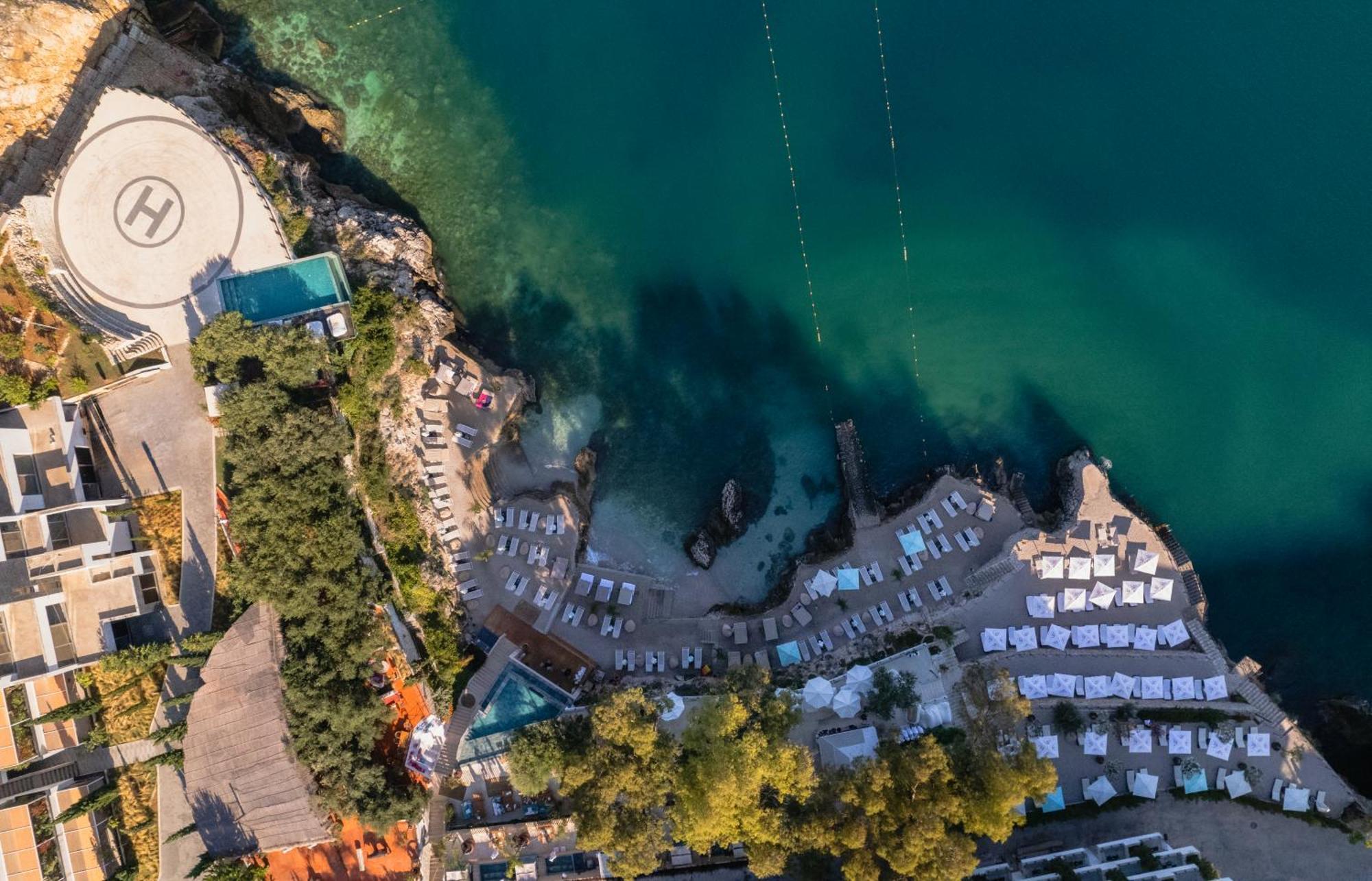Maritim Marina Bay Resort Spa & Casino Adult Friendly Vlore Exterior photo Aerial view of the hotel